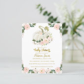 Papier Citrouille rose Floral Baby shower Budget Invitati (Debout devant)