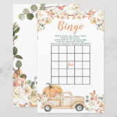 Papier Citrouille Rustic Truck Baby shower Bingo Jeu (Devant / Derrière)