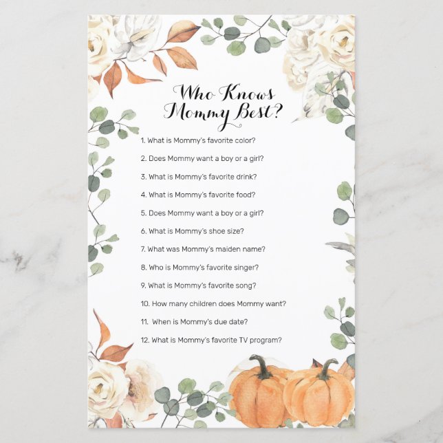 Papier Citrouille Rustique Qui Connaît Maman Meilleur Jeu (Devant)