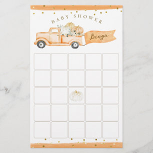 Papier Citrouille Truck Modern Automne Baby shower Jeu