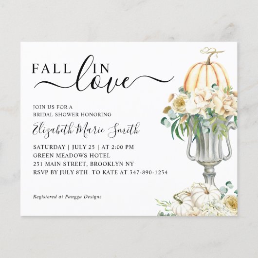 Papier Citrouille Vase de chute dans l'amour Invitation F