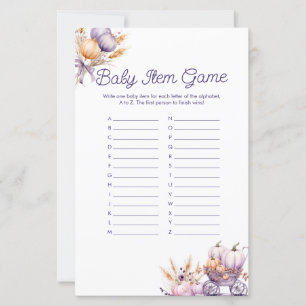 Papier Citrouille violet A-Z Baby Items Baby shower Jeu