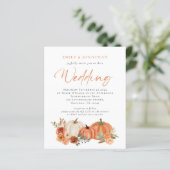 Papier Citrouilles budgétaires automne fleurs QR Mariage  (Debout devant)