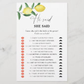 Papier Citrus citron - Il a dit qu'elle a dit jeu de douc (Devant)