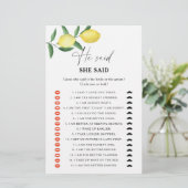 Papier Citrus citron - Il a dit qu'elle a dit jeu de douc (Debout devant)