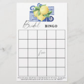 Papier Citrus citron - jeu de bingo de douche nuptiale (Devant)