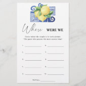 Papier Citrus citron - Où étions-nous jeu de douche nupti (Devant)