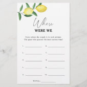 Papier Citrus citron - Où étions-nous jeu de douche nupti (Devant)