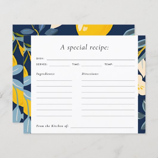 Papier Citrus citron Positano Fête des mariées Recette Ca (Devant / Derrière)