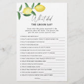 Papier Citrus citron - Qu'est-ce que le marié a dit jeu d (Devant)