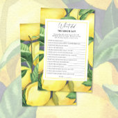 Papier Citrus citron - Qu'est-ce que le marié a dit jeu d