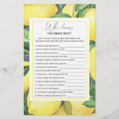 Papier Citrus citron - Qui connaît la mariée meilleur jeu (Devant)