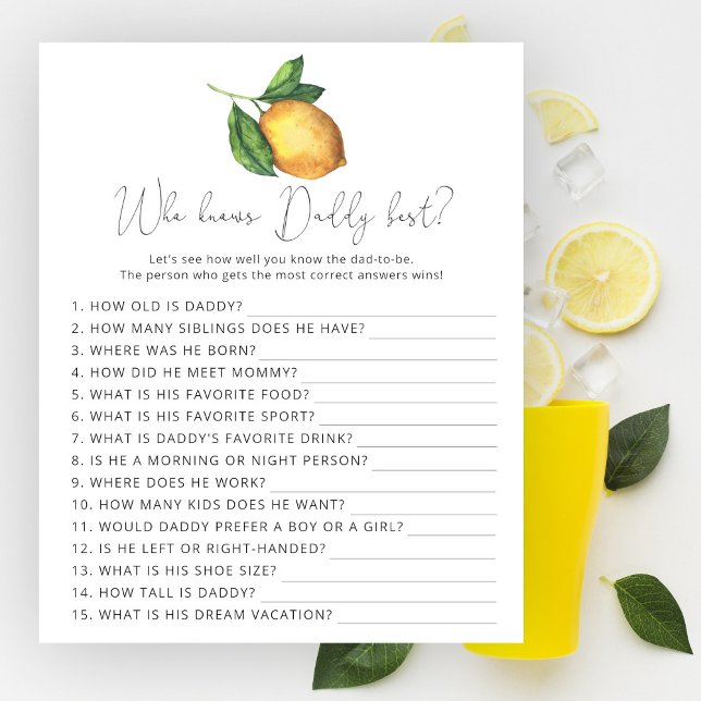 Papier Citrus citron Qui connaît le mieux papa (Créateur téléchargé)