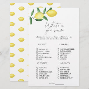 Papier Citrus citron - Qu'y a-t-il dans votre sac à main