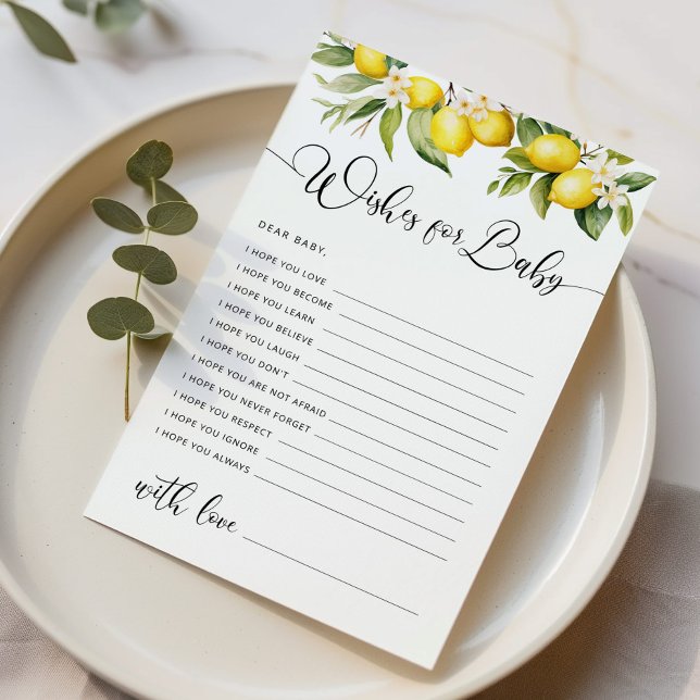 Papier Citrus citron souhaits sans sexe pour bébé (Créateur téléchargé)