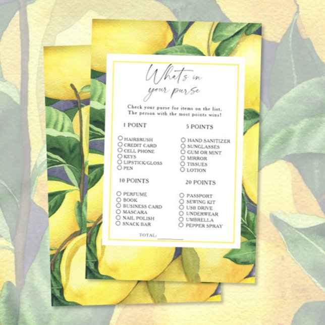 Papier Citrus citrons - Qu'y a-t-il dans votre sac à main (Créateur téléchargé)