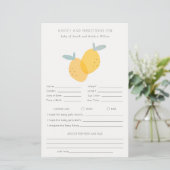 Papier Citrus Citrus Baby shower Conseils Prédiction (Debout devant)