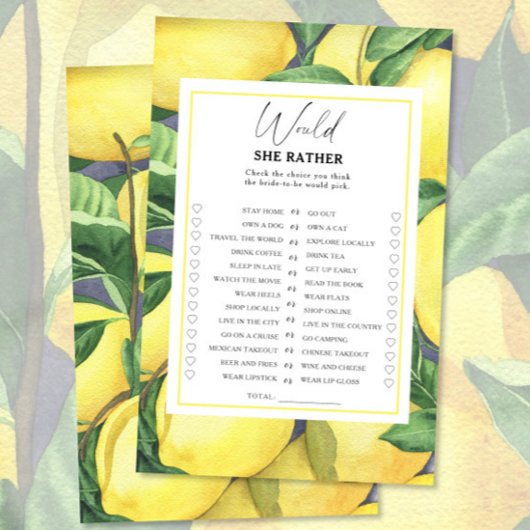 Papier Citrus Citrus citron - Elle préfère le jeu de douc