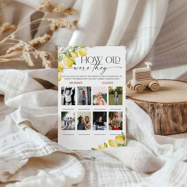 Papier Citrus De Citron Quel Âge Avaient-Ils Été Baby sho (Créateur téléchargé)