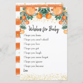 Papier Citrus d'été Orange Voeux pour Baby Card (Devant / Derrière)