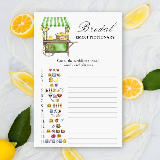 Papier Citrus lemon - bridal shower emoji pictionary game