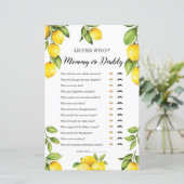 Papier Citrus Lemon Mommy ou Daddy Jeu tendance (Debout devant)