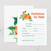Papier Citrus Little Cutie Baby shower de prédiction Jeu (Devant / Derrière)