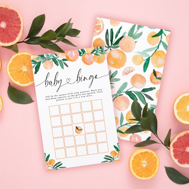 Papier Citrus Orange Baby Bingo Jeu de douche (Créateur téléchargé)