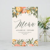 Papier Citrus orange botanique moderne rustique (Debout devant)