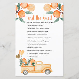 Papier Citrus orange camion vintage Trouver le jeu Invité