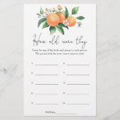 Papier Citrus - Quel âge avaient-ils la mariée jeu (Devant)