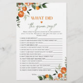 Papier Citrus Qu'est-ce que le marié a dit jeu de douche  (Devant)