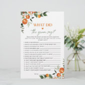 Papier Citrus Qu'est-ce que le marié a dit jeu de douche  (Debout devant)