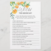 Papier Citrus - Qu'est-ce que le marié a dit le jeu de la (Devant)