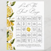 Papier Citrus Verdoyant Trouvez Le Jeu De Bingo Invité (Devant)