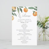 Papier Citrus Wedding Program | Watercolor Garden Orange (Debout devant)