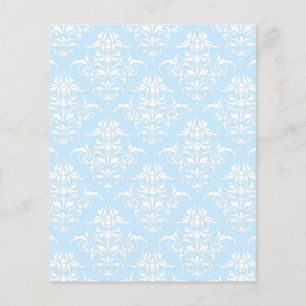Papier Clair bleu damas motif scrapbook