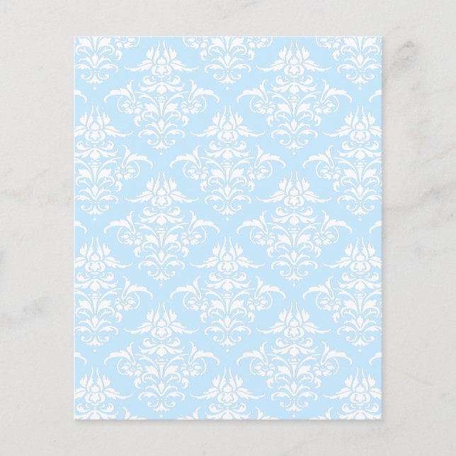 Papier Clair bleu damas motif scrapbook (Devant)