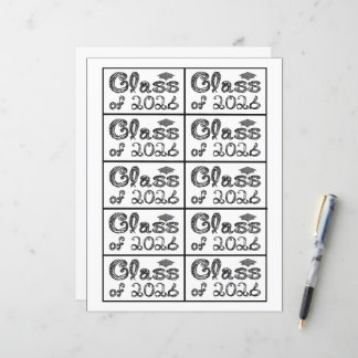 Papier Class of 2026 Graduation Black Tag Captions Paper