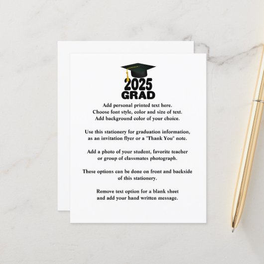 Papier Classe audacieuse de 2025 Faire-part de diplôme (Devant/Arrière en situation)