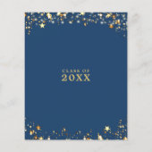 Papier Classe Budget Réunion Blue Gold Stars Invitation (Dos)