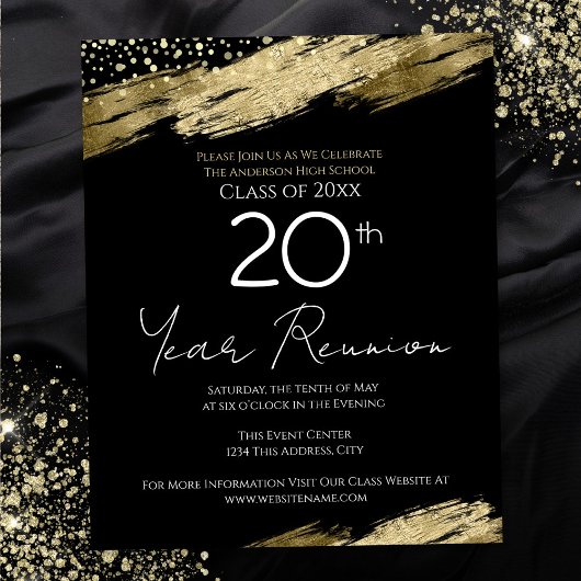 Papier Classe Budget Réunion Gold Black Invitation