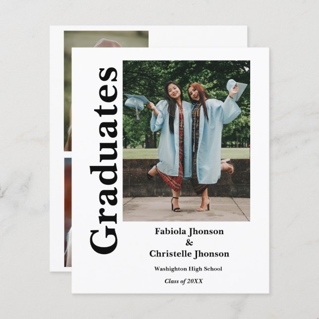 Papier Classe budgétaire de 2023 Filles double graduation (Devant / Derrière)