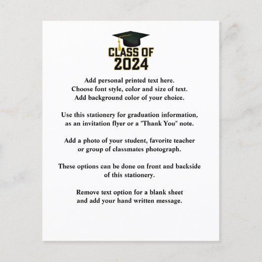 Papier Classe de 2024 Alumni Faire-part (Devant)