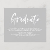 Papier Classe de 2025 Faire-part de graduation (Dos)