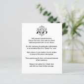 Papier Classe de style tatouage de 2025 Faire-part de gra (Debout devant)