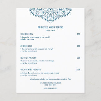 Papier Classe de Yoga Turquoise Professionnel Tarif Perso