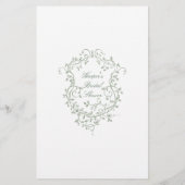 Papier Classé Français Sage Vert Floral Bridal Jeu de Bin (Dos)
