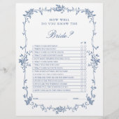 Papier Classé Français Victorian Blue Fête des mariées Je (Devant)