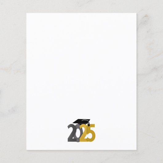 Papier Classe or et argent de 2025 Grad Faire-part (Dos)